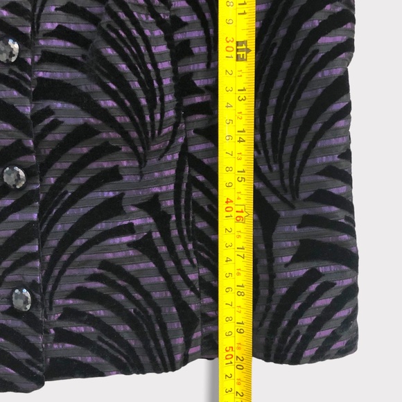 Vintabge 80s Womens Blazer Purple Black | Large - Picture 8 of 9